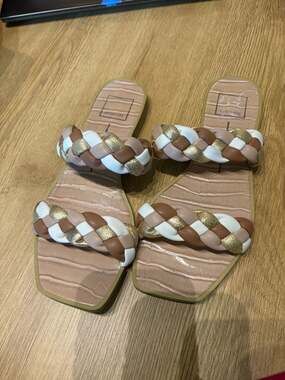 Dolce Vita Indy Braided Slide Sandals in Natural Multi